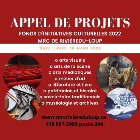 Fonds d’initiatives culturelles 2022 de la MRC de Rivière-du-Loup