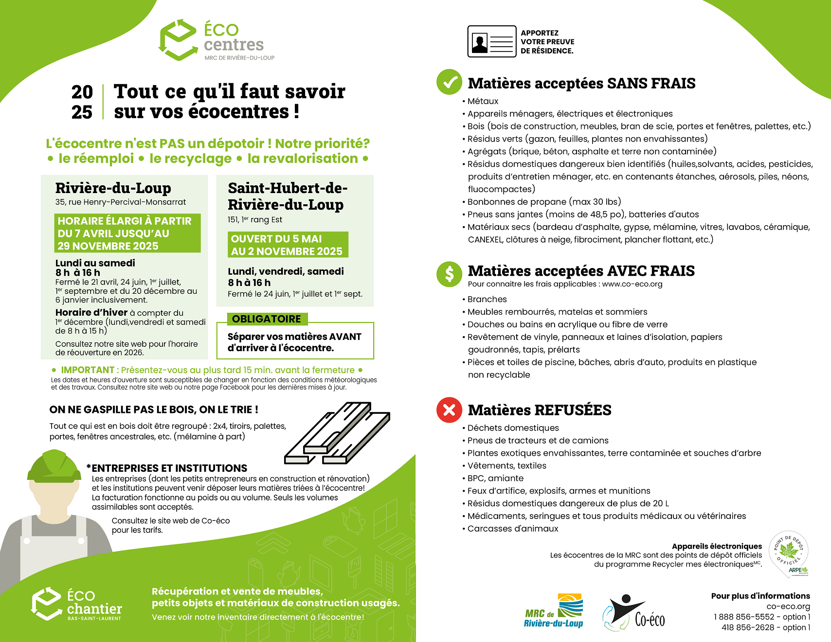 Dépliant écocentre 2025